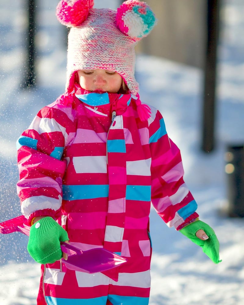 ONESING 3 Pairs Kids Fingerless Gloves with Mitten Cover Convertible Knit Gloves Kids Fingerless Mittens for Boys Girls - Image 5